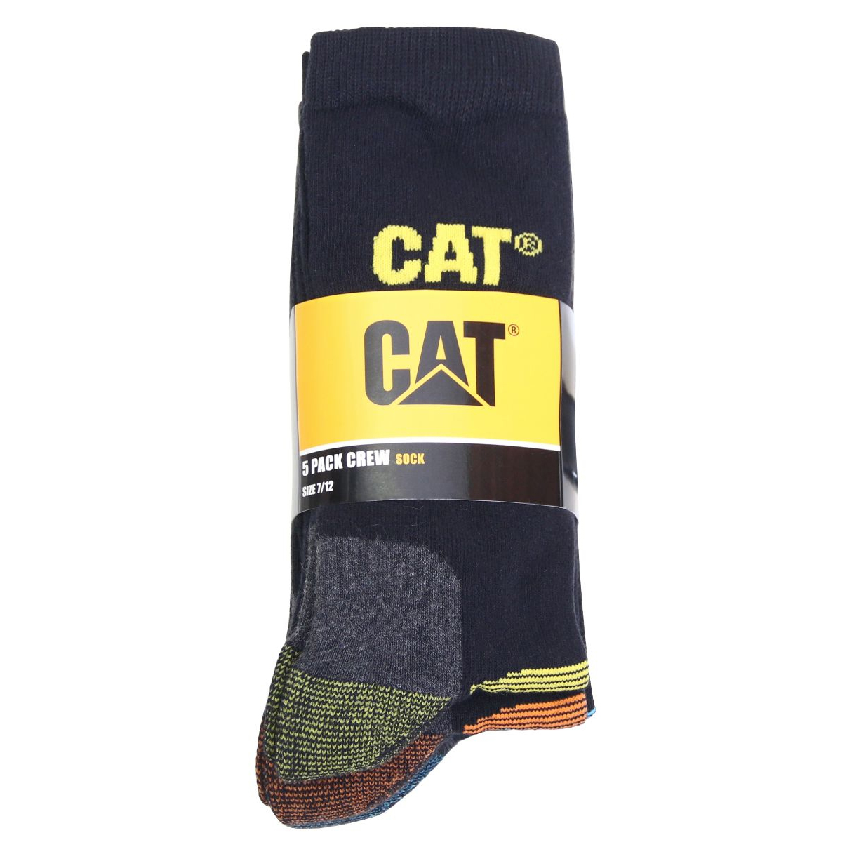 Caterpillar Men's 5 Pack Crew Socks Black CAT-95184